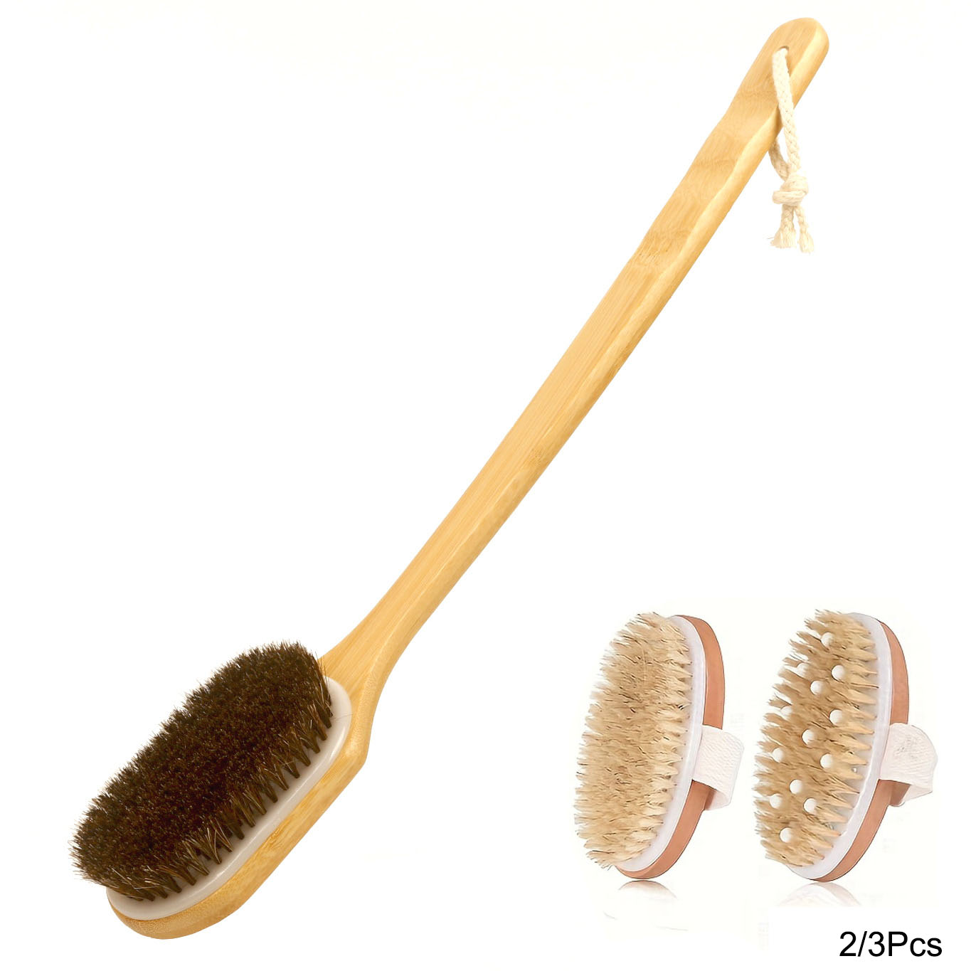 Dry Brush Body - 2/3 stuks rugscrubberborstel voor de douche,
