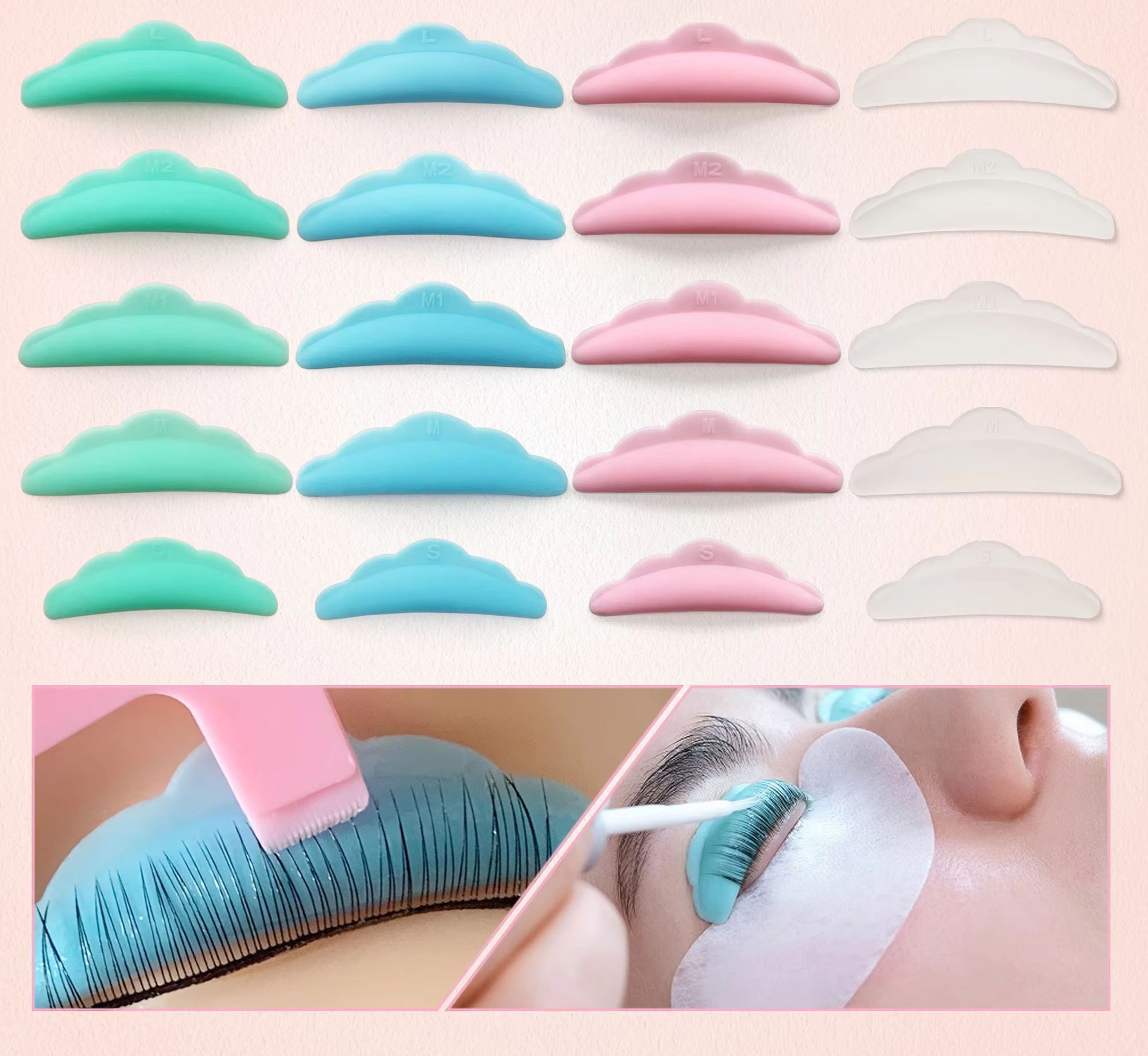 Lash Lift Kit - 50Pairs Wimper Lifting Kit Siliconen Pad